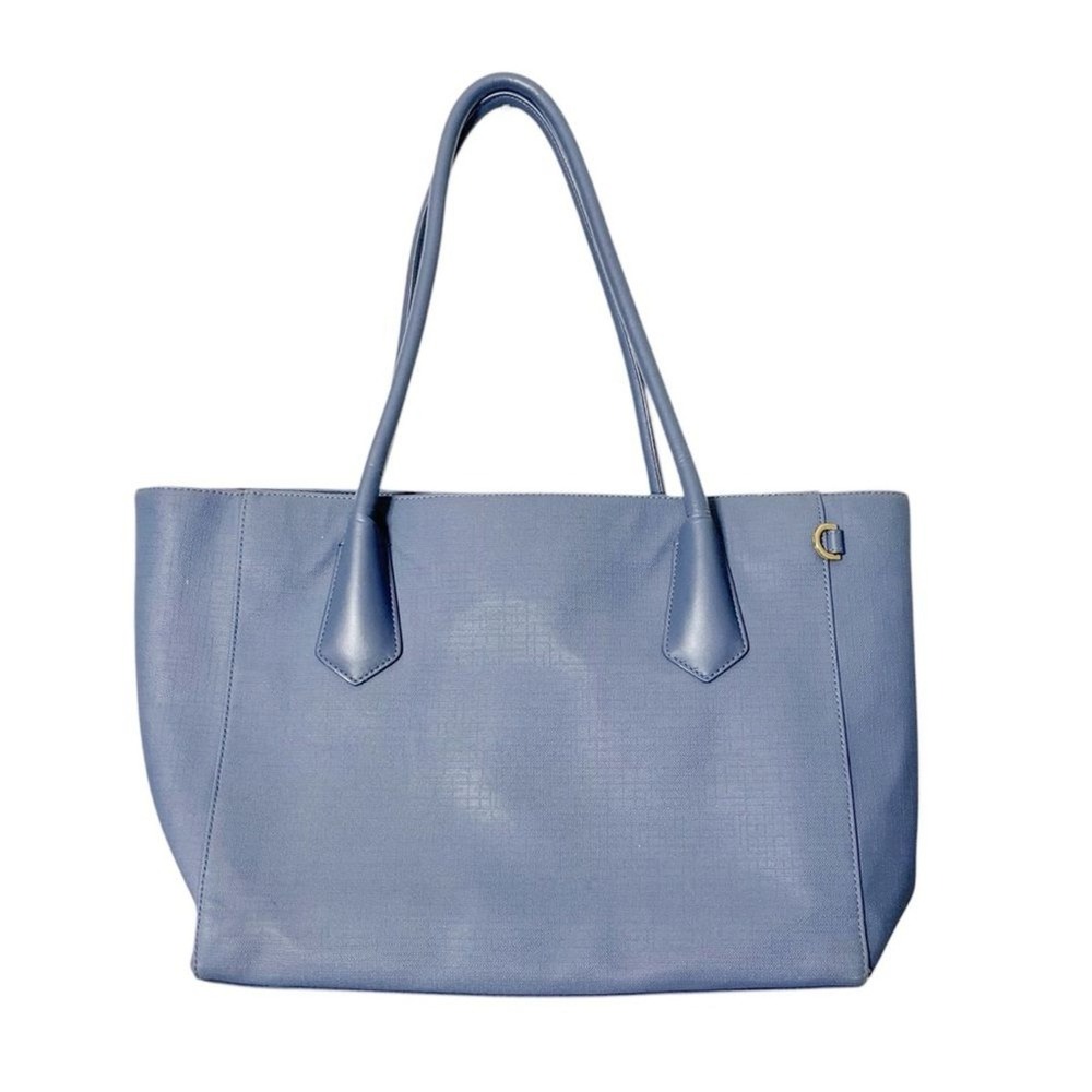 Dagne Dover Signature Legend Tote Ash Blue Structured Work Travel Bag‎